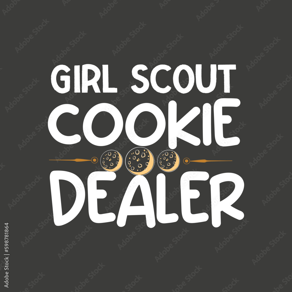 Obraz premium girl Scout Cookie Dealer Bake Shop Owner Bakery Bakes Cookies T-Shirt design vector, Cookie Dealer Scout, Bake Shop Owner, Bakery, Bakes, Cookies T-Shirt, selling cookies, cooking lovers
