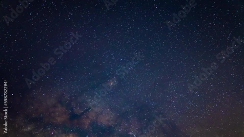 starry night sky Milky Way time lapse video