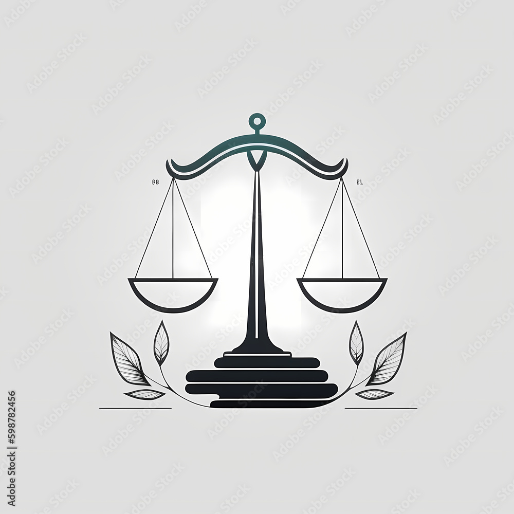 Justice Scale Logo. Generative AI Justice Scale Logo. Generative AI