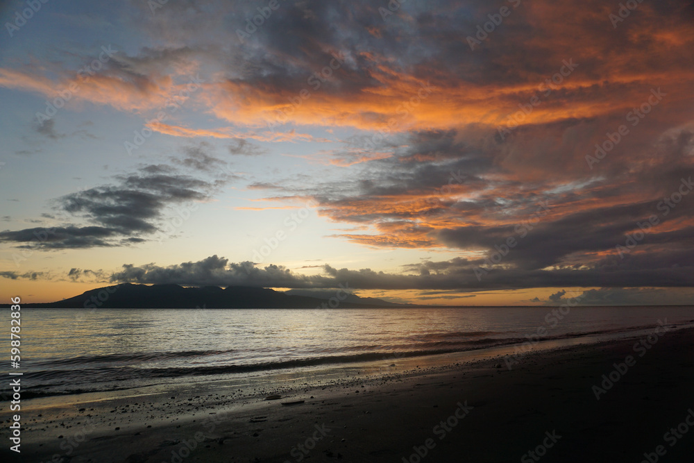 Beautiful sunrise with dramatic and clear sky at the beach. Beautiful sunrise with dramatic and clear sky at the beach.
