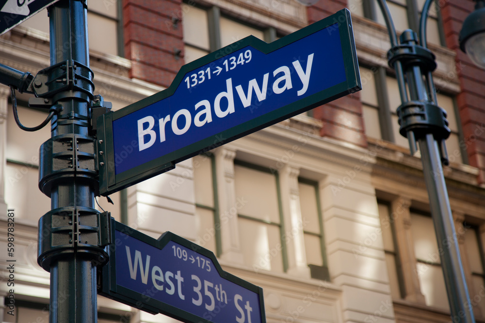 Naklejka premium New York Broadway Street Sign
