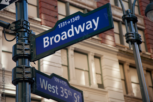New York Broadway Street Sign