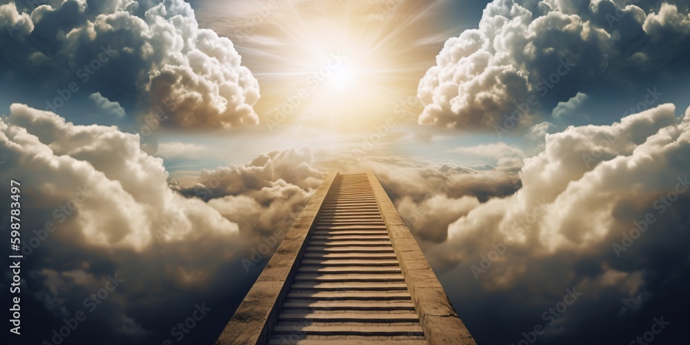 an image of a stairway leading to the sky