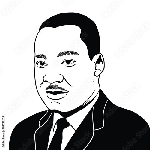 Tablou canvas Martin Luther King Portrait Silhouette