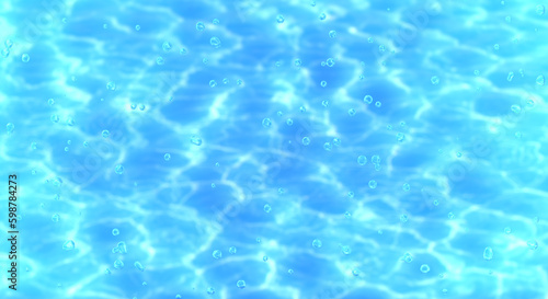 キラキラ反射する澄んだ青い水面の波紋の背景 海・夏・プール・夏休みのイメージ