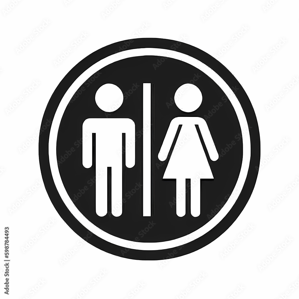 Toilet Sign. Generative AI Toilet Sign. Generative AI