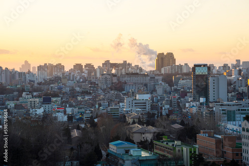 The sunset view of Seoul, Korea