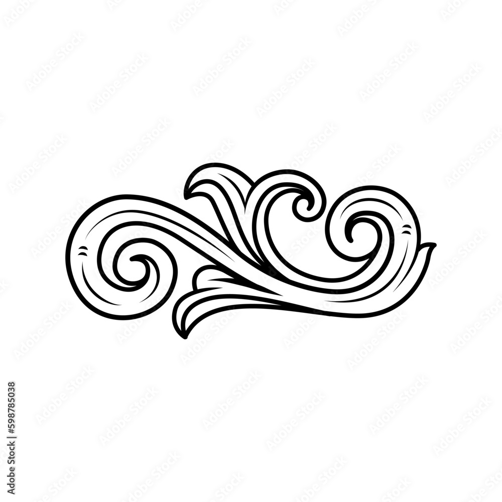 Fototapeta premium Ornament carving vector design element. Suitable for design elements using carving ornament.