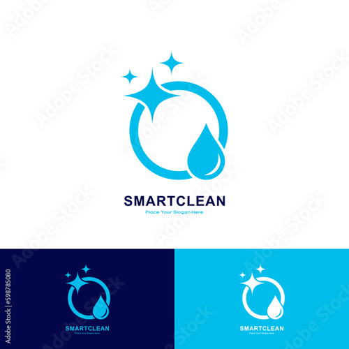 Smart clean logo vector template. Suitable for business, cleaning, housekeeping, laundry, and technology