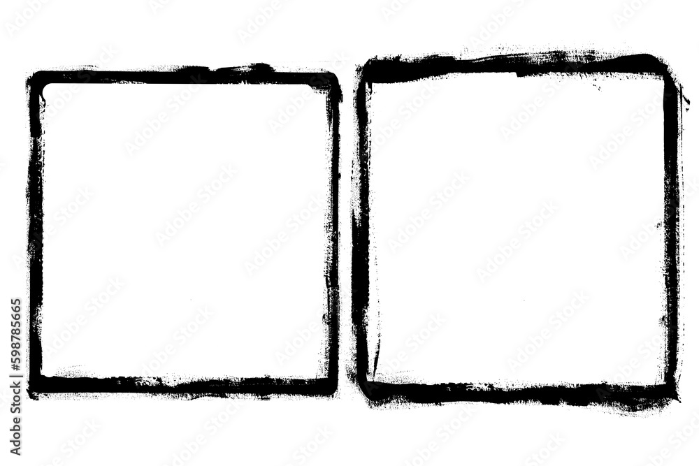 Set of grunge style frames black on white background Set of grunge style frames black on white background