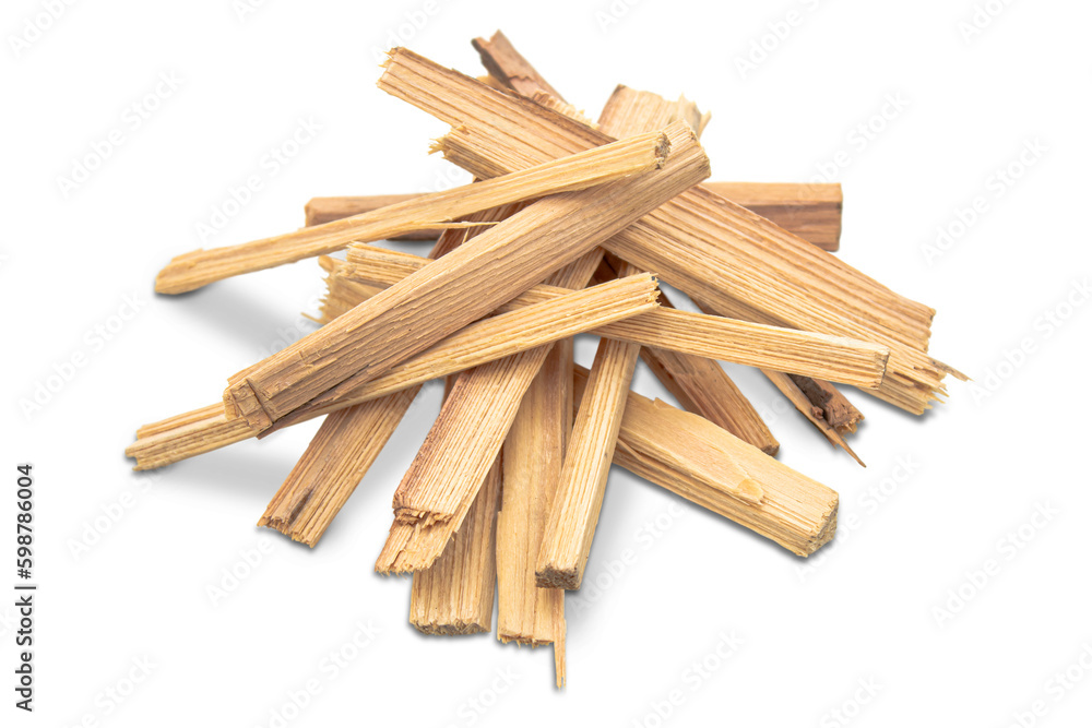 A pile of firewood prepared for the fire. Isolated on transparent background.