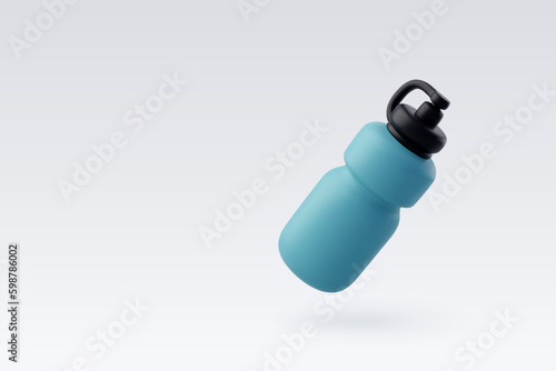 3d Vector Shaker water bottle, Drink for fitness, Sport equipment, Gym time concept.