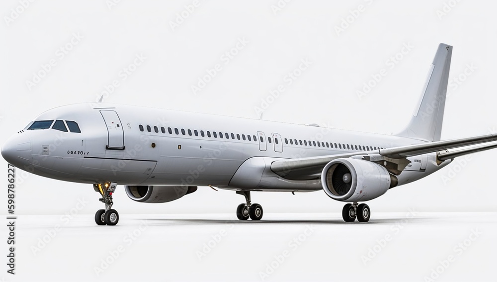 Clean and sleek jet engine aircraft on white backdrop