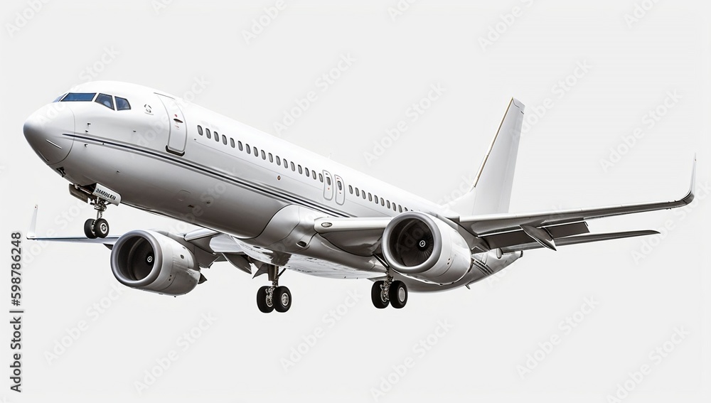 Contrasting white aircraft showcased on a white background Contrasting white aircraft showcased on a white background