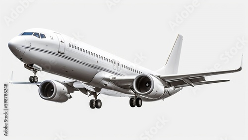 Contrasting white aircraft showcased on a white background