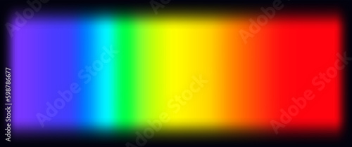 Spectrum, rainbow smooth color transition,  reflection beams, flare of light. Colorful scale, iridescent ray, lens, prism. Blinding flash,  rainbow glow. Spectrum of glare rays. Vector illustration.
