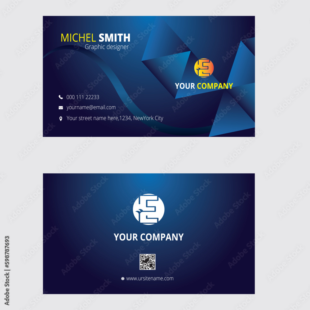Corporate business blue card design vector Corporate business blue card design vector