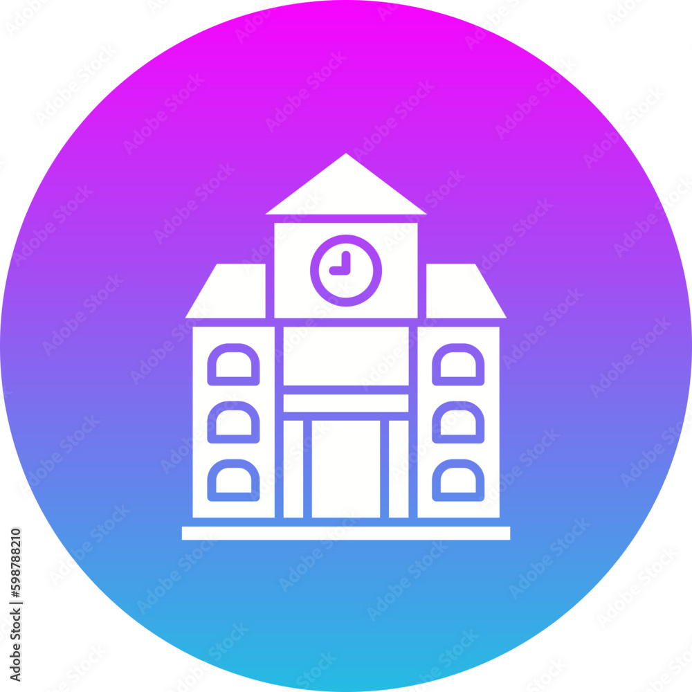 School Gradient Circle Glyph Inverted Icon School Gradient Circle Glyph Inverted Icon