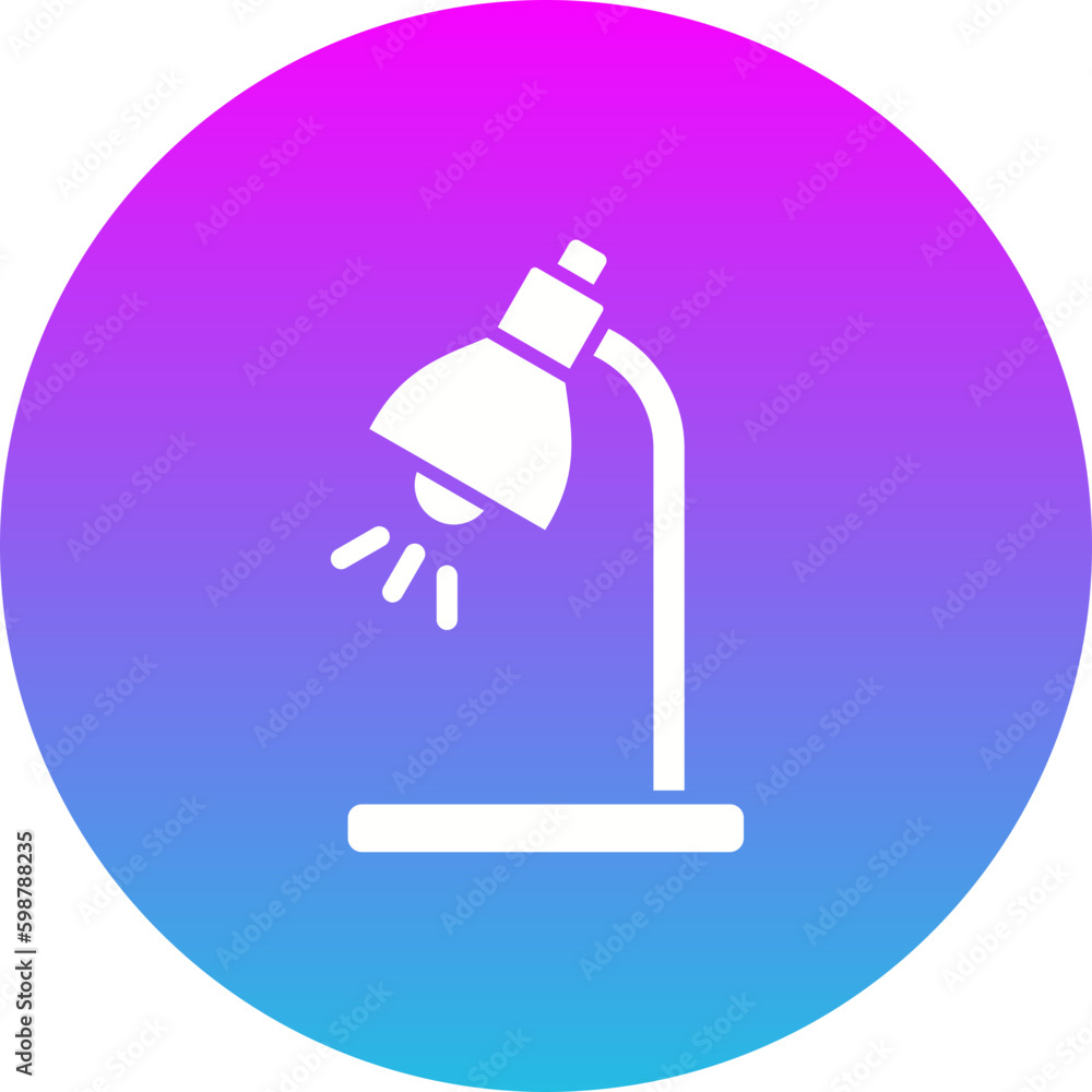 Desk Lamp Gradient Circle Glyph Inverted Icon Desk Lamp Gradient Circle Glyph Inverted Icon