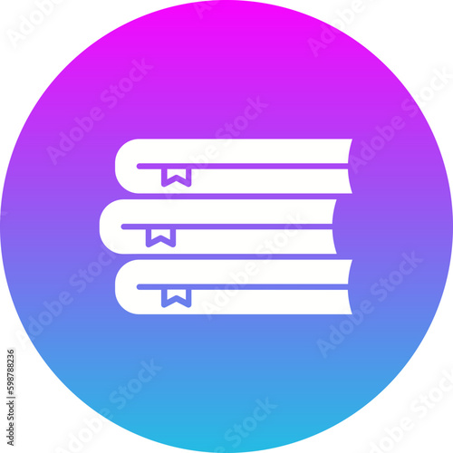 Books Gradient Circle Glyph Inverted Icon