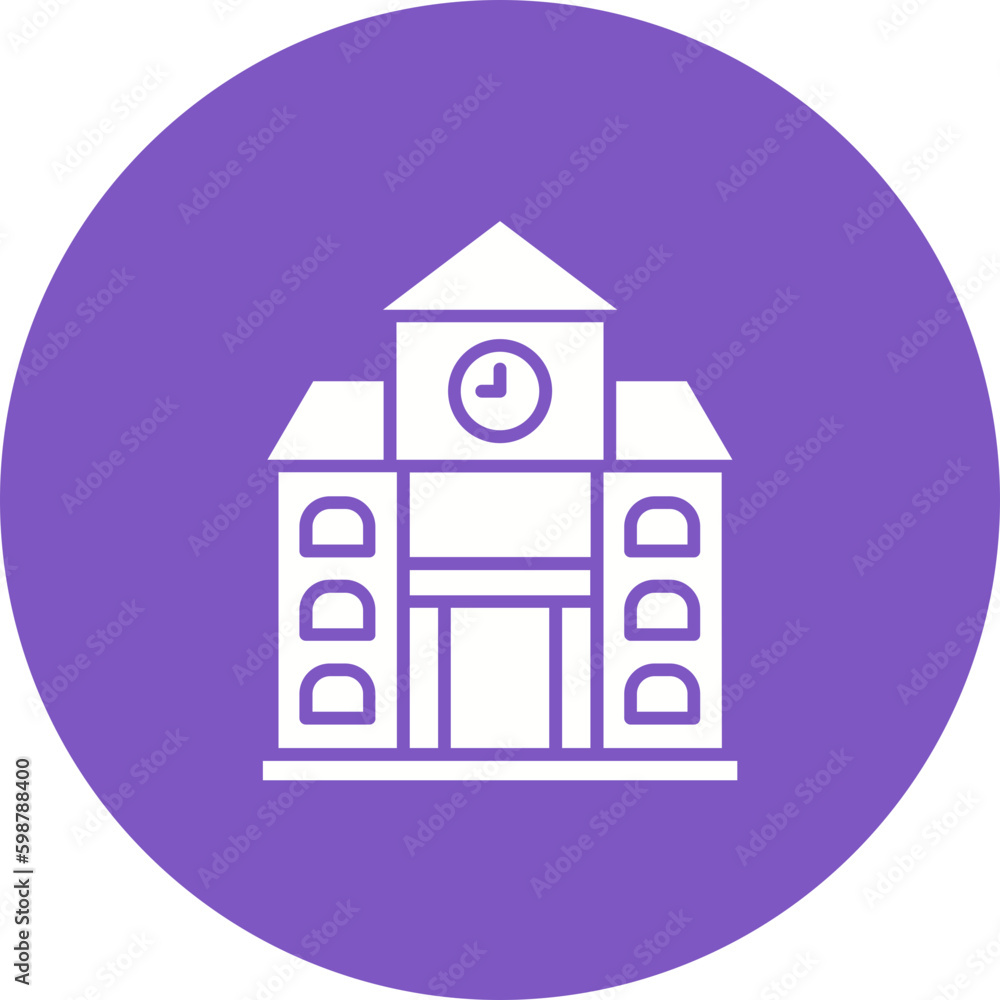 School Multicolor Circle Glyph Inverted Icon School Multicolor Circle Glyph Inverted Icon