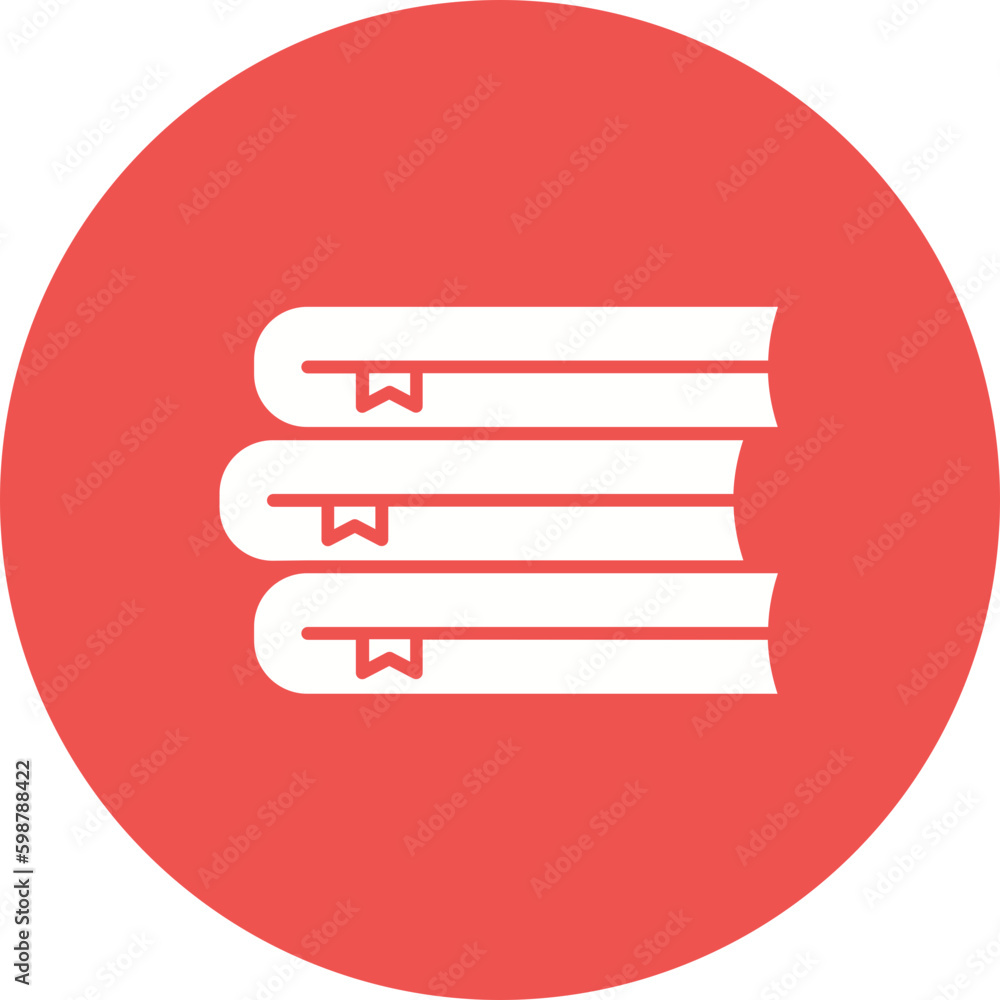 Books Multicolor Circle Glyph Inverted Icon Books Multicolor Circle Glyph Inverted Icon