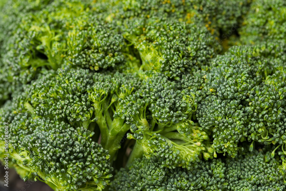 macro photography of broccoli. Concept of natural foods and vegetables.