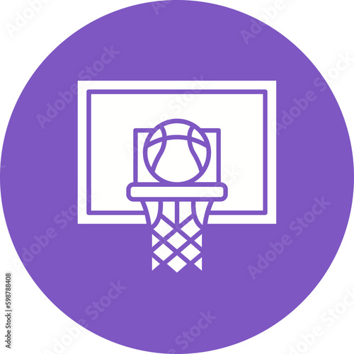 Basketball Multicolor Circle Glyph Inverted Icon