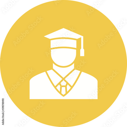 Bachelor Multicolor Circle Glyph Inverted Icon