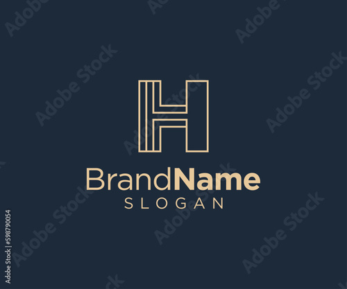 Letter H logo design for various types of businesses and company. Luxury and elegant Letter H