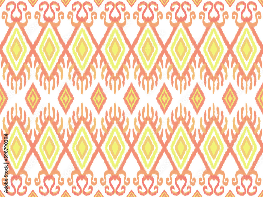 Ikat boho style seamless pattern for fabric background print decoration