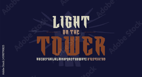 Decorative sans serif font in military style