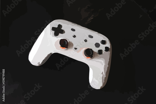 An illustration of a white 8BitDo Ultimate wireless controller 