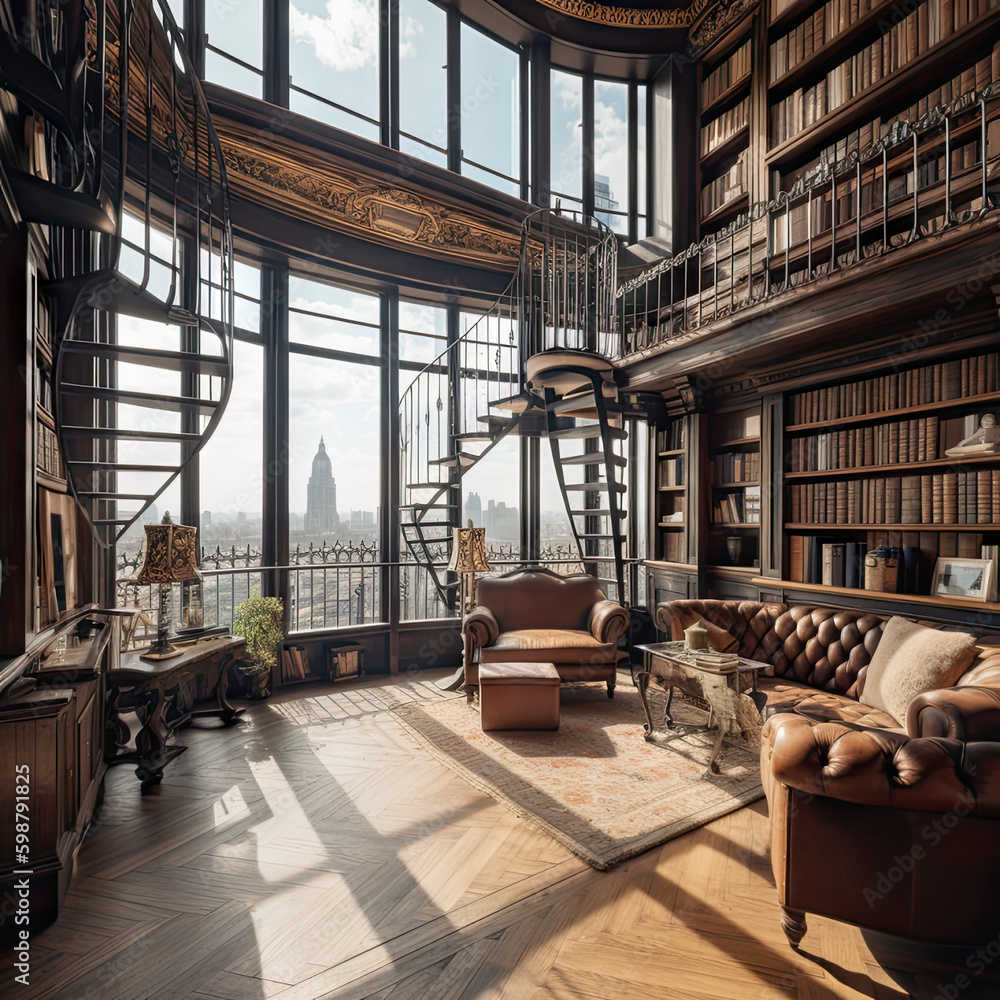 Luxury Penthouse Library