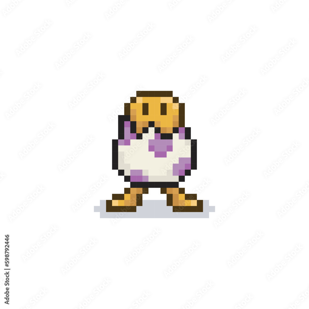 Egg monster, pixel art creature Egg monster, pixel art creature