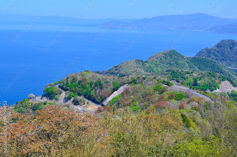 Obraz premium 三方五湖レインボーライン 山頂公園 若狭湾国定公園 展望台 眺め