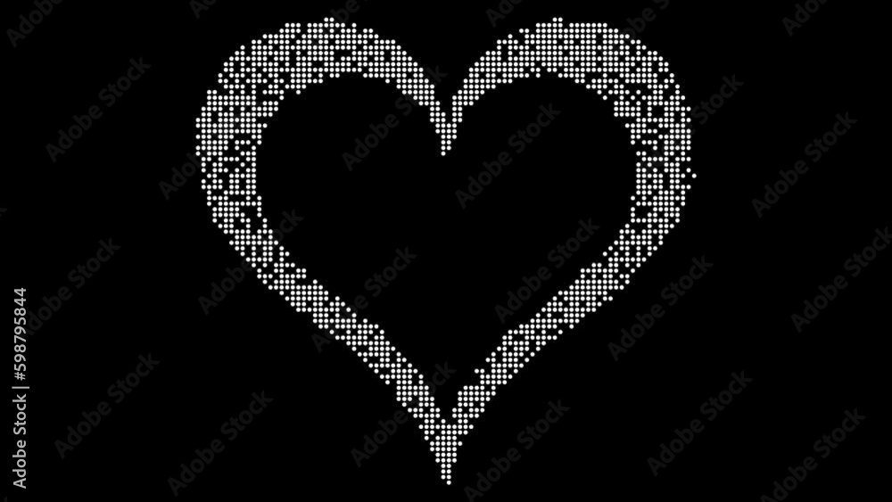 Twisting Digital Grid Heart Shape Animation 6 Twisting Digital Grid Heart Shape Animation 6