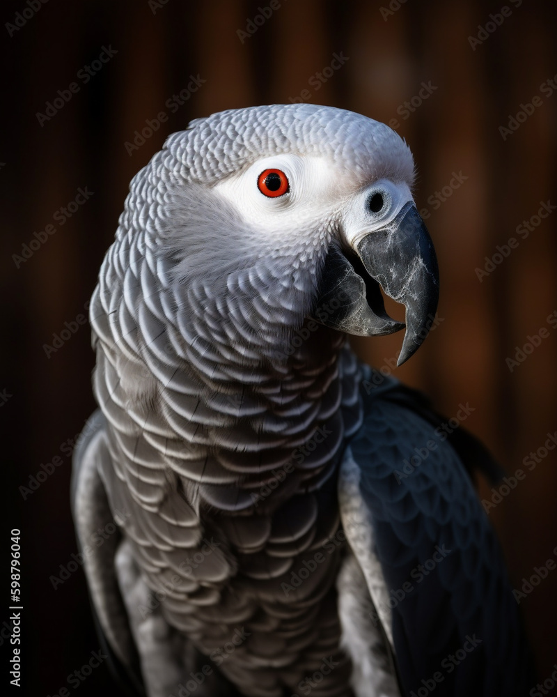 Obraz premium Illustration of An African Grey Parrot