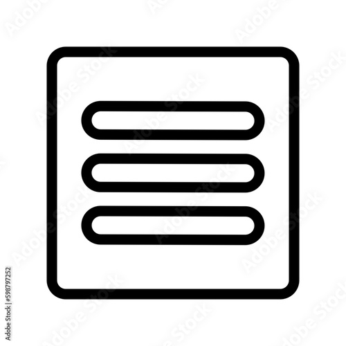 menu button for mobile and web application icon
