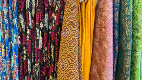 colorful scarves on market
