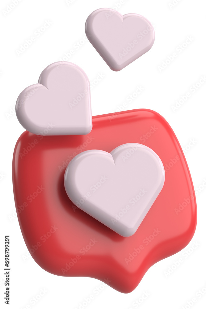 Like icon. 3D icon. 3D illustration. Like icon. 3D icon. 3D illustration.