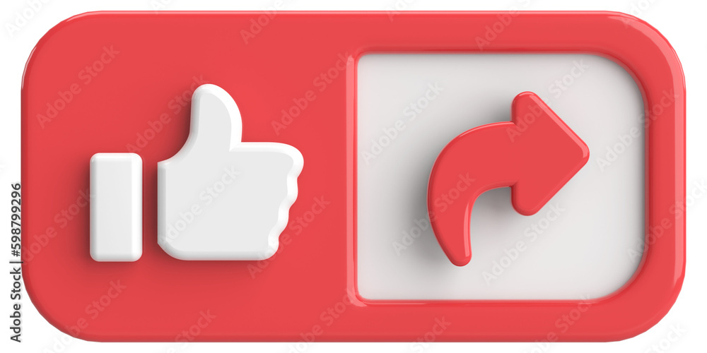Like and share button. 3D illustration. Like and share button. 3D illustration.