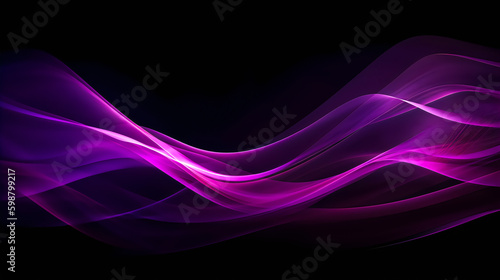 dark background with a purple wave of light on it - Generative AI