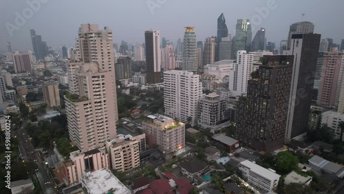 Aerial view of Watthana district in Bangkok, Thailand Generative AI photo