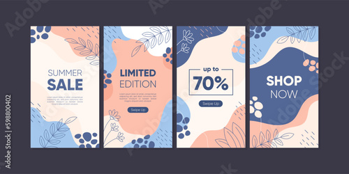 Abstract Colorful design for promotion sale. Trendy abstract template for social media post, stories, or advertisement.