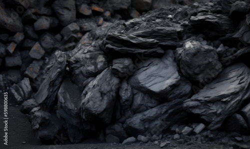 Close up of bituminous coal texture Creating using generative AI tools