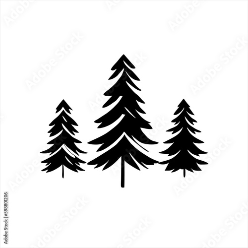 christmas tree design set, fir tree template