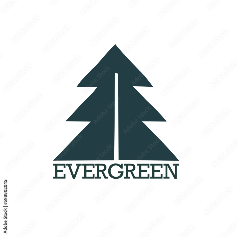 Fir tree logo illustration icon set design. Evergreen garden plant natural symbol template