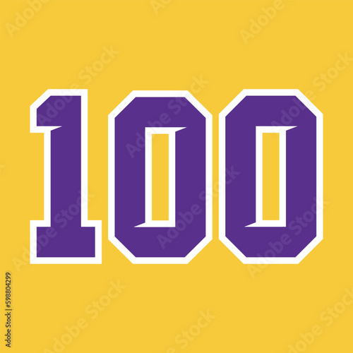 Basketball Sport Number Vector Template 100 © majesticlogo