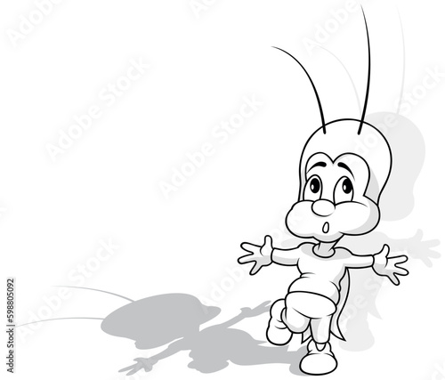 Drawing of a Surprised Cric...